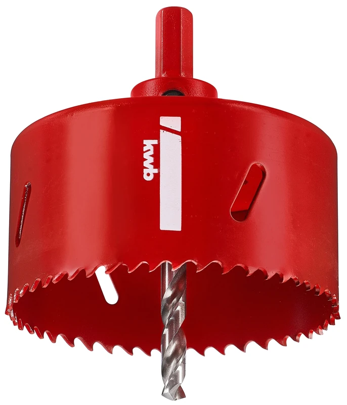 kwb Hss Bi-Metal Hole Saw Ø 83 Mm With Progressive Vario-toothing, High Precision, Hexagonal Shank, 38 Mm Cutting Depth and Centre bit