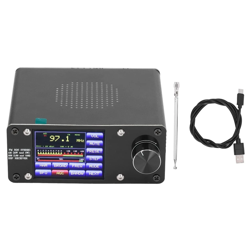 Full Band Radio Receiver Radio Recorder Si4732 Portable Handheld Recorder with 2.4in Touch Screen for FM LW MW SW SSB