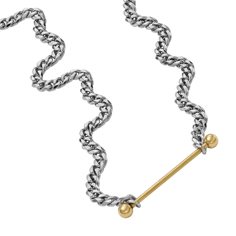 Diesel Men's 2 tone Stainless Steel with lobster clasp closure Chain necklace