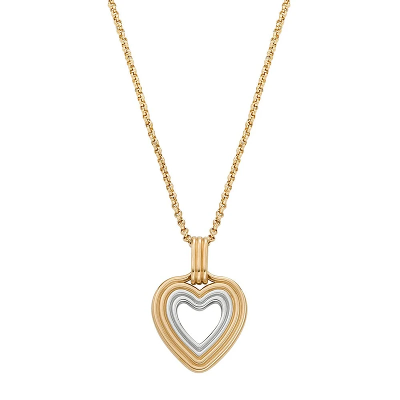 Skagen Women's Stainless Steel or Semi precious with lobster clasp closure Pendant necklace, Golden Orange