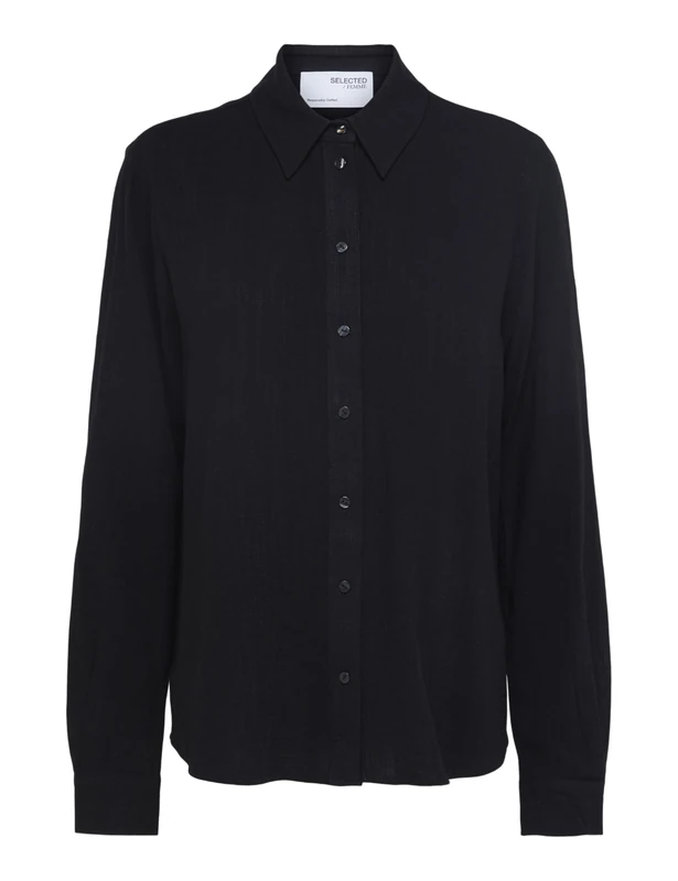 SELECTED FEMME Female Shirt Long Sleeve, Black, 8