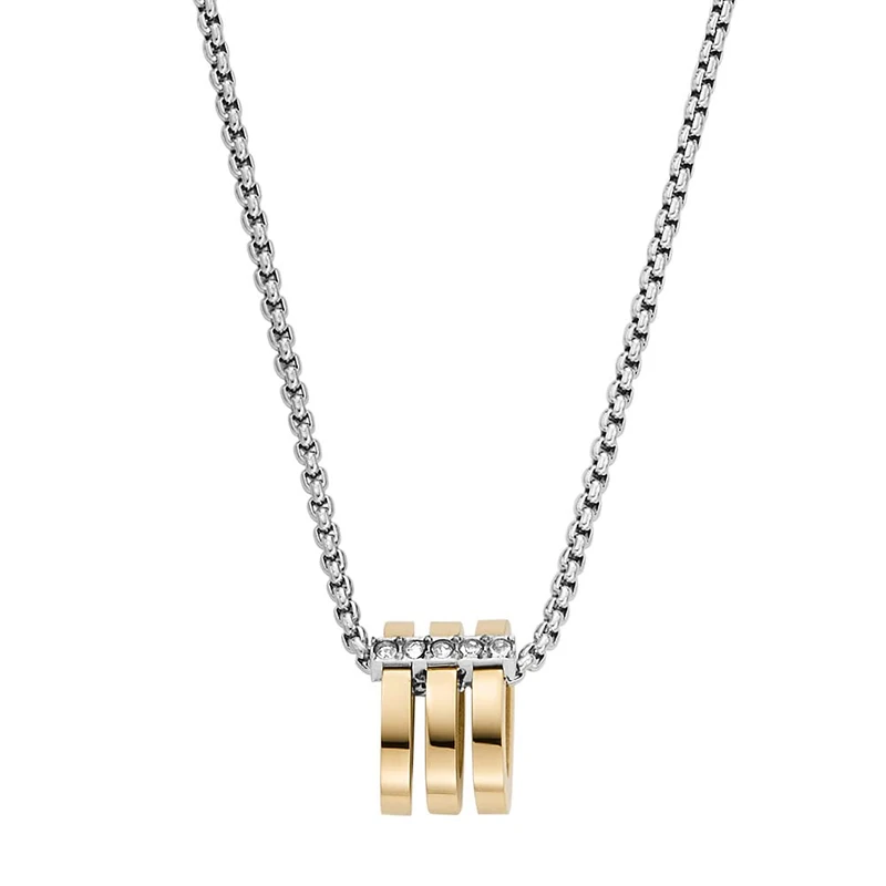 Skagen Women's Stainless Steel or Semi precious with lobster clasp closure Ring Pendant necklace