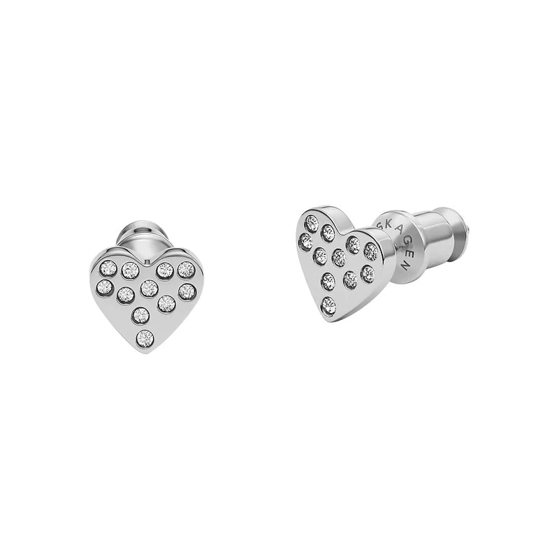 Skagen Earrings for Women Kariana, Length: 7.5mm, Width: 8mm Silver Stainless Steel Earrings, SKJ1681040