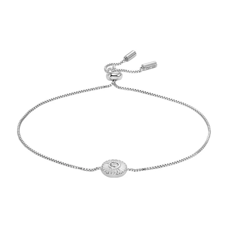 Fossil Bracelet for Women Sterling Silver, Length: 216mm, Width: 8.7mm Silver Sterling Silver Bracelet, JFS00616040