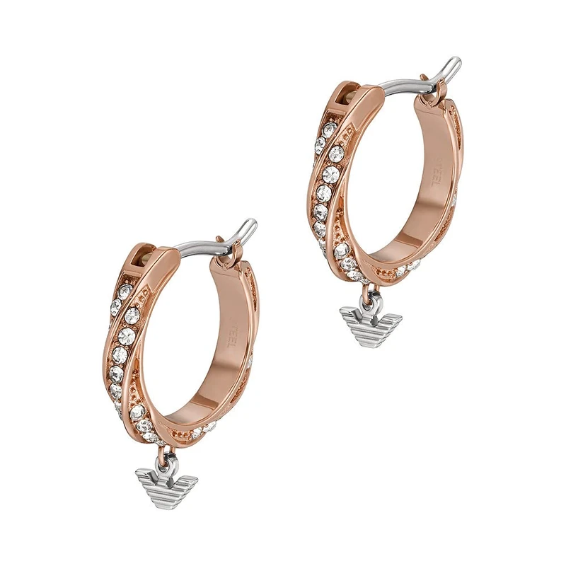 Emporio Armani Women's Stainless steel or Brass, Huggie or hoop Closure Earrings