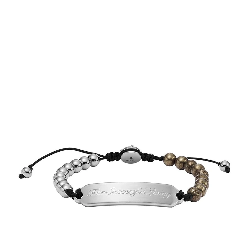 Diesel Bracelet for Men Beads, Length: 250MM, Width: 9.5MM Silver Semi Precious Bracelet, DX1403931