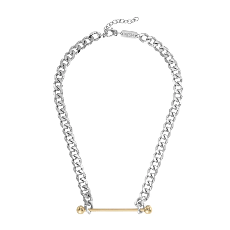 Diesel Men's 2 tone Stainless Steel with lobster clasp closure Chain necklace