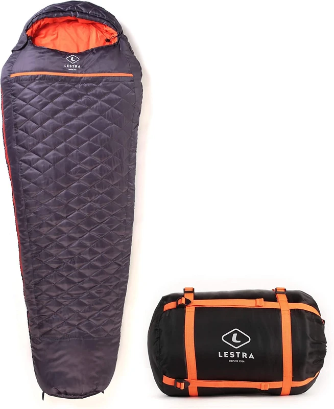 Lestra Outdoor Mount Everest 210 All Weather Sleeping Bag - T° Limit Comfort -10°C - Straight Closure - Comfortable & Powerful - Adult - 210 x 80 cm - 1.7 kg Dark Grey