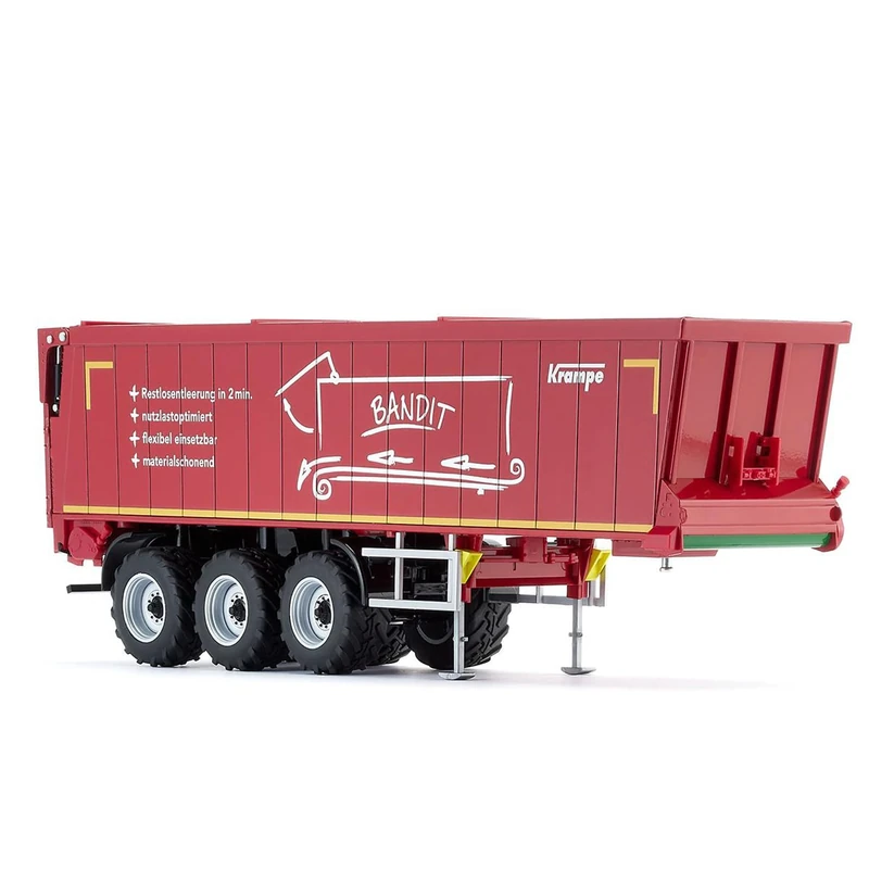 WIKING 077657 Krampe Rollbandwagen SB II 30/1070, Model, 1:32, Metal/Plastic, For Ages 14+, Multiple Features, Moving Tailgate, Telescopic Supports, Red