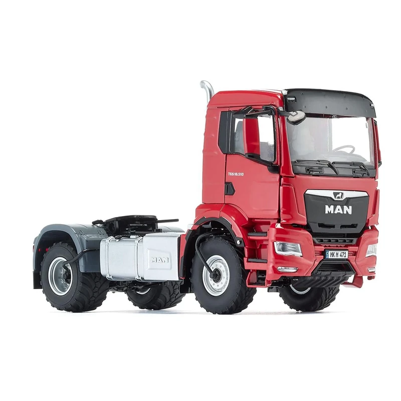 WIKING 077653 MAN TGS 18.510 4x4 BL 2-Axel Tractor, Model Truck, 1:32, Metal/Plastic, For Ages 14+, Multiple Features, Incl. Tyre Pressure Control System, Swivelling Radiator Grille, Red