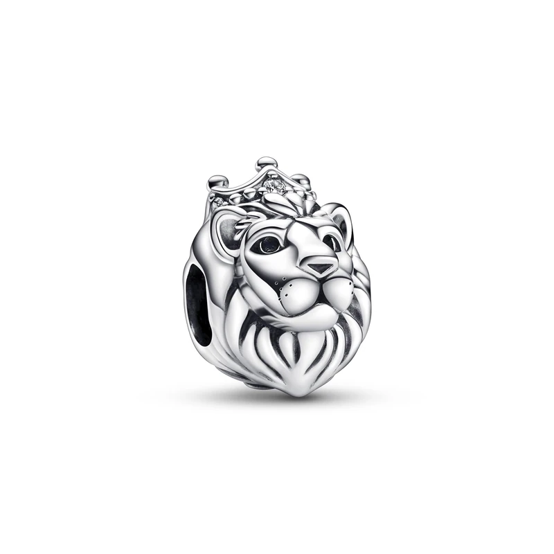 Pandora Moments Lion head sterling silver charm with clear cubic zirconia