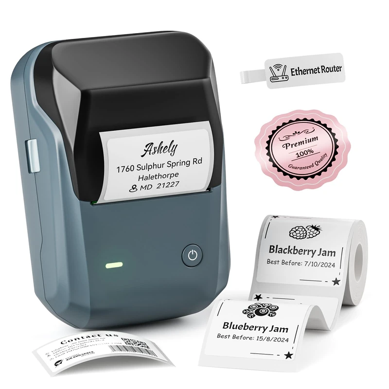 NIIMBOT B1 Thermal Label Printer With Tape, 2 Inch Bluetooth Portable Label Maker for Office, Home, Business