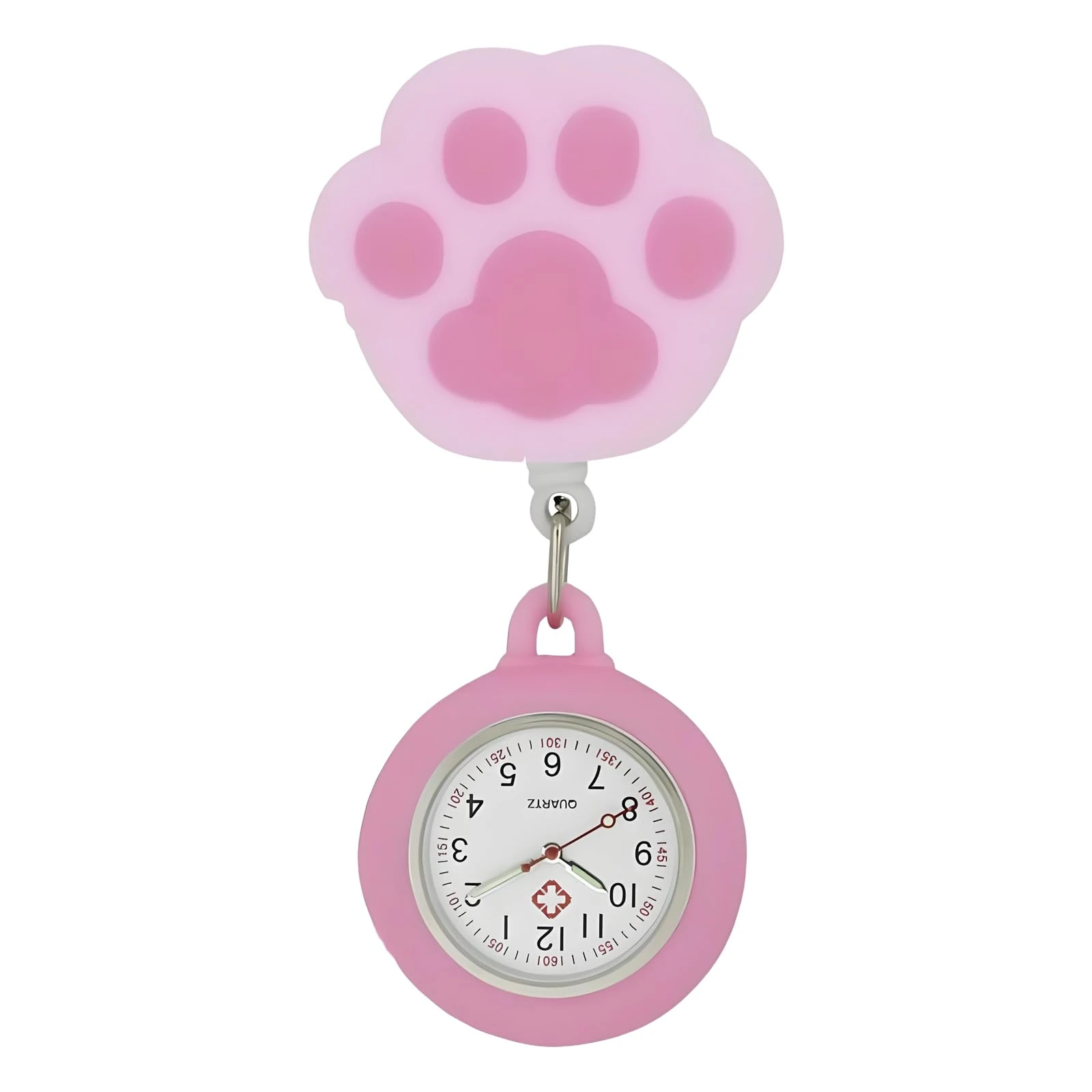 TopHomer Nurse Fob Watch, Retractable Fob Watch with Clip-on Hanging Lapel Easy to Carry Fob Watches for Nurses Women Health Care Doctor Paramedic, Nurse Gifts Choice, Cat Paw