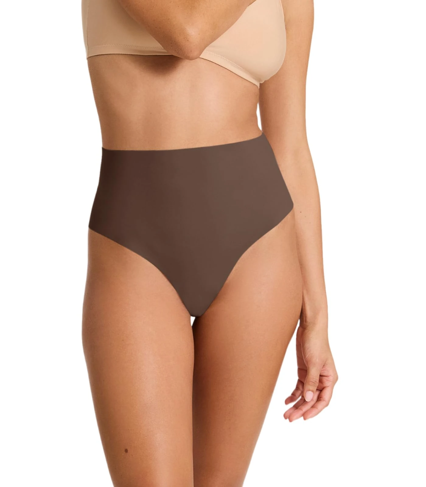 commando Women's Classic High-Rise Thong, Mocha, X/Small