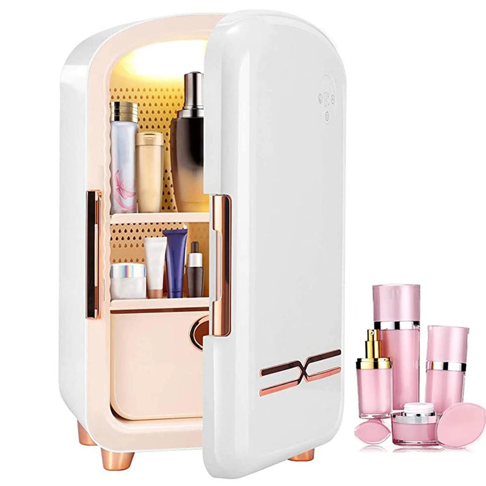 SEEANN Mini Makeup Fridge, 12L Cosmetic Refrigerator Cooler and Warmer Freezer Fridges for Perfume Beauty Skincare Fridge