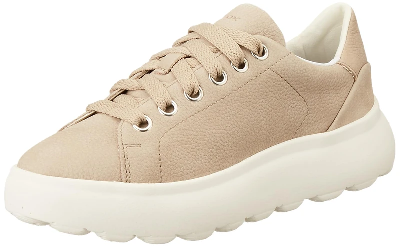 Geox Women's D Spherica Ec4 Sneaker, Sand, 3.5 UK