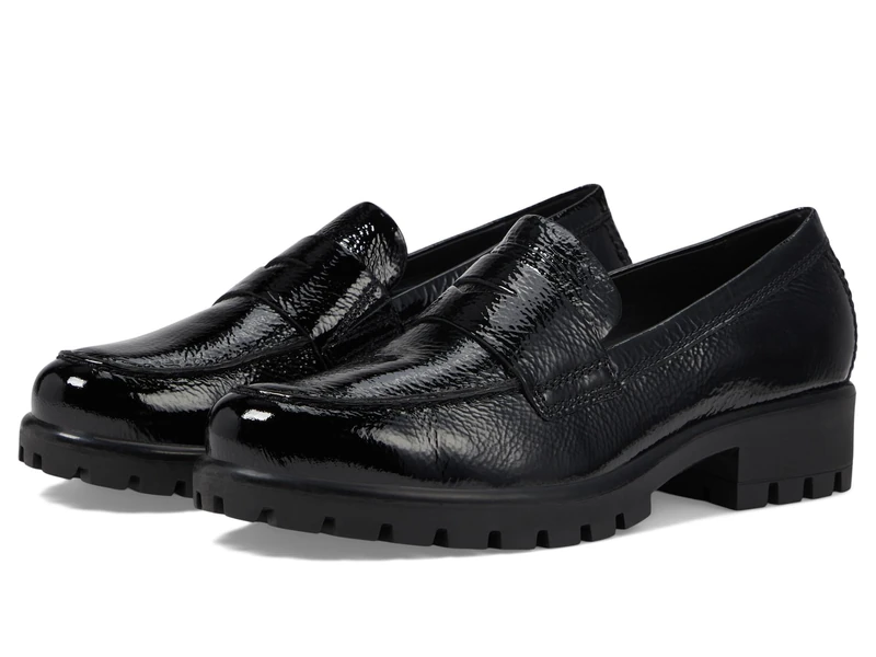 ECCO Women's Modtray Black Moc-Toe Penny Loafers - Size 4 UK