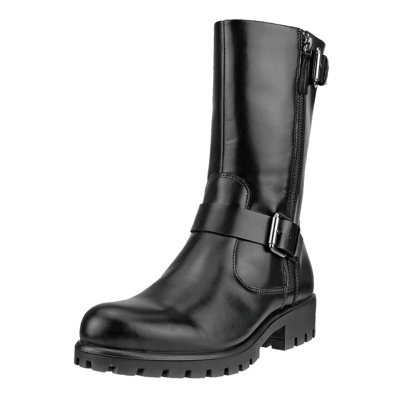 ECCO Women's Modtray Moto Boot Mid Calf, Black, 4/4.5 UK - Image 1