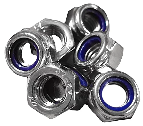 A2 Stainless Steel M8 Nyloc Locking Hex Nuts Metal 8mm Nut Width 13mm Box of 20pcs