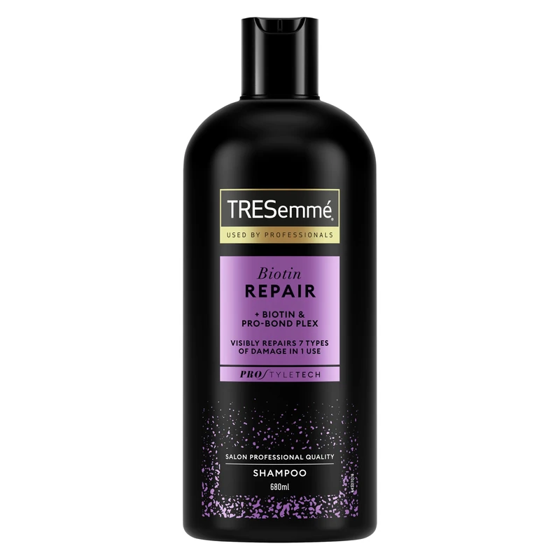 TRESemme Biotin Repair Shampoo visibly repairs 7 types of damage in 1 use for dry, damaged hair 6x 680 ml