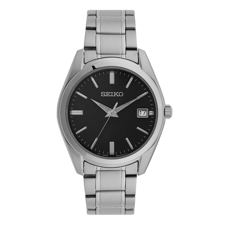 Seiko Men's Analogue Quartz Watch with Stainless Steel Strap SUR527P1, Silver, Classic