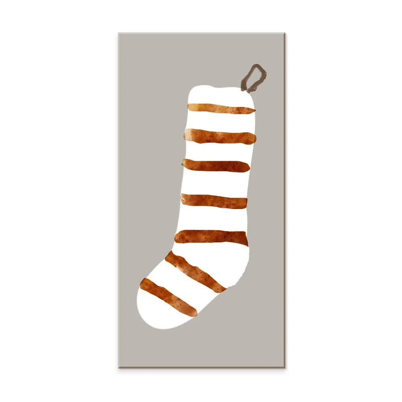 Declea Christmas Stripes Sock. Wooden Shapes for Hanging or Standing. Decorative Accessory for Christmas Home Party Event Decoration Design