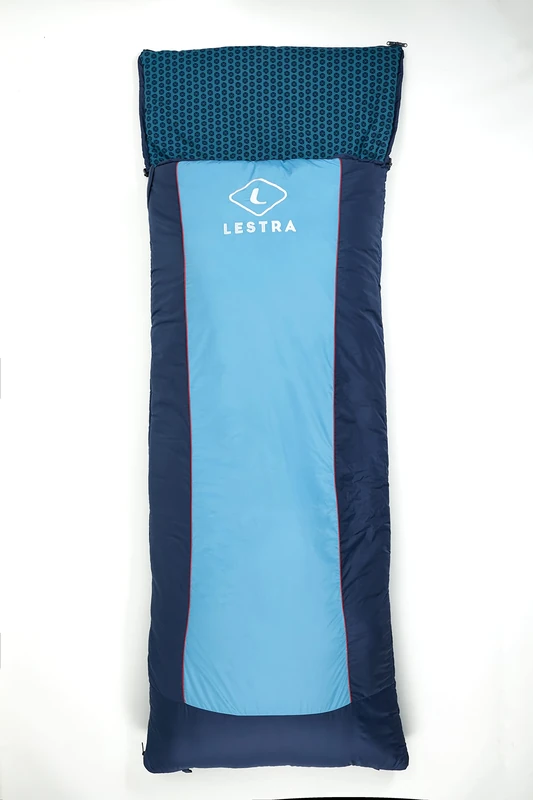 Lestra Outdoor Gavarnie XL Rectangular Comfort 08° T° Limit 03° Straight Closure Synthetic Filling Adult 190 + 30 x 80 cm 1.9 kg Unisex Adult Sleeping Bag, Blue, 190 + 40 x 80 cm - Image 1