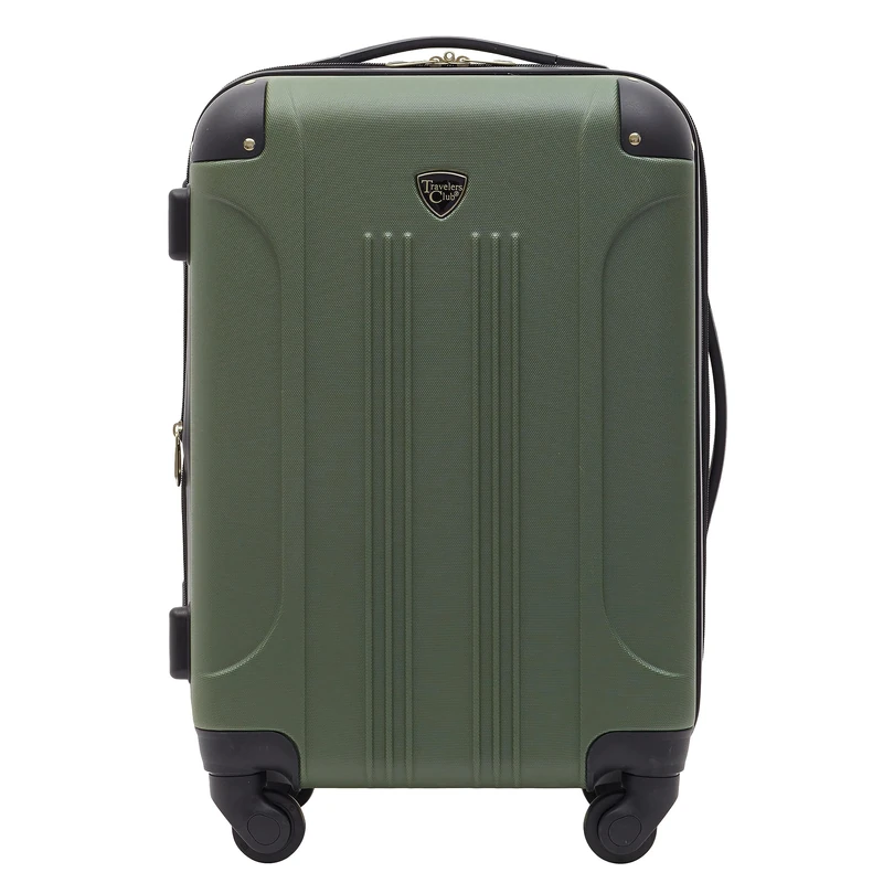 Travelers Club Chicago Hardside Expandable Spinner Luggages, Thyme Green, 20" Carry-on, Chicago Hardside Expandable Spinner Luggages