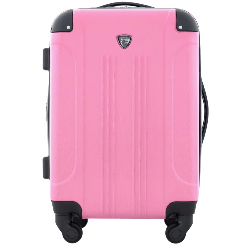 Travelers Club Chicago Hardside Expandable Spinner Luggages, Hot Pink, 20" Carry-on, Chicago Hardside Expandable Spinner Luggages