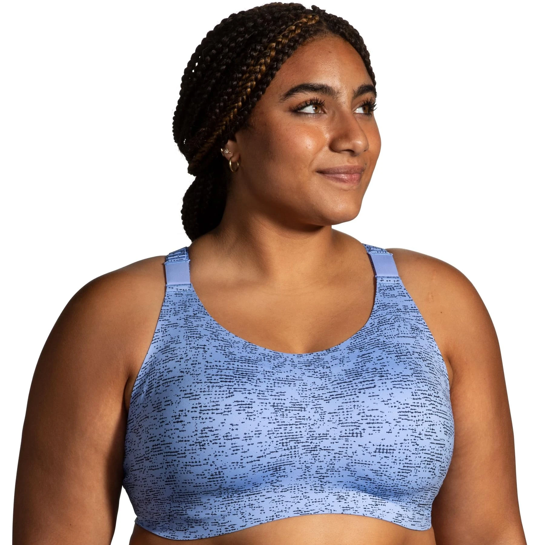 Brooks Dare Racerback 2.0 Women’s Run Bra - Blue Lavender Terrain Print - 34 DD
