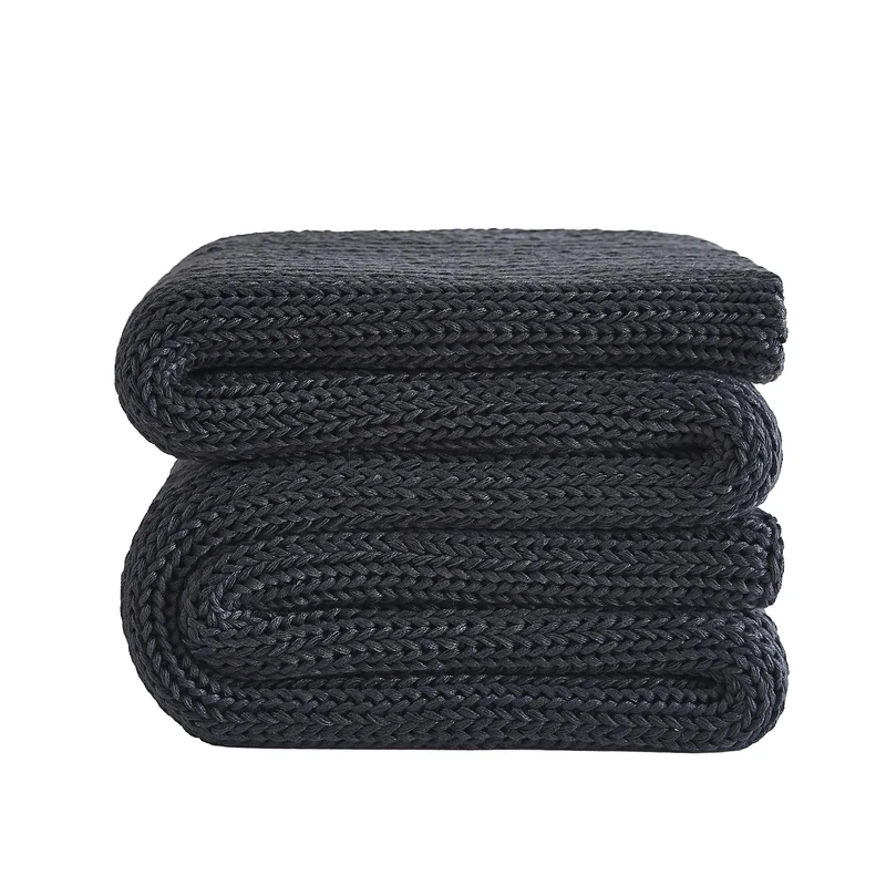 L'AGRATY Knitted Weighted Blanket - 48"x72" 12lbs Cooling Chunky Knit Heavy Blanket for Adults Braided Crochet Throw Thick Cable Yarn Knit Decorative Blanket No Beads Evenly Weighted Machine Washable