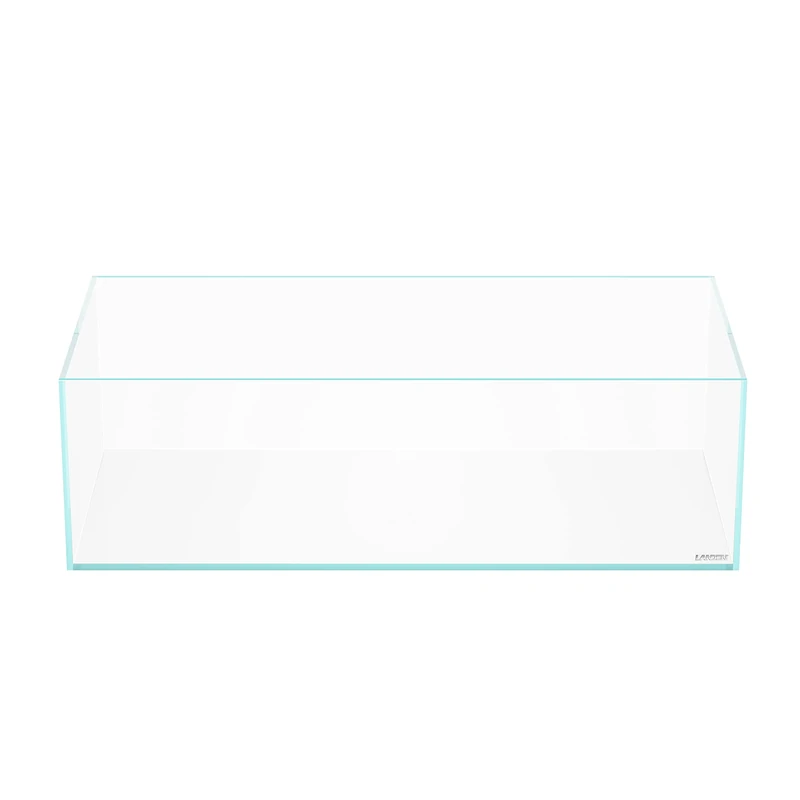 LANEDN 7.9 Gal Shallow Tank Rimless Low Iron Tank 23.6" L × 11.8" W × 7.1" H (60cm x 30cm x18cm); 5mm Thickness Aquascape Fish Tank, Black Leveling Mat Included