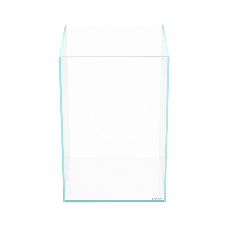 Landen Tall Rimless Low Iron 10GAL Aquascape Fish Tank, 11.8" L × 11.8" W × 17.7" H (30X30X45) cm, Vertical, Black Leveling Mat Included