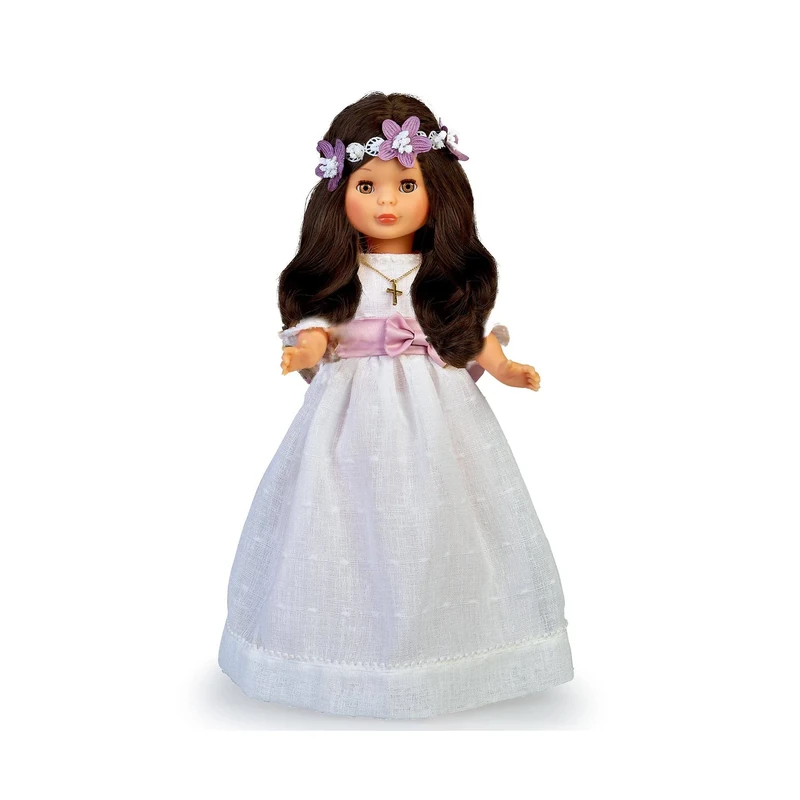 Nancy - Communion Collection, First Communion Dress Doll and Flower Crown, Brunette, with White Dress, for Gifting, 2023 Reedition, Famous (NAL0000) - Image 1