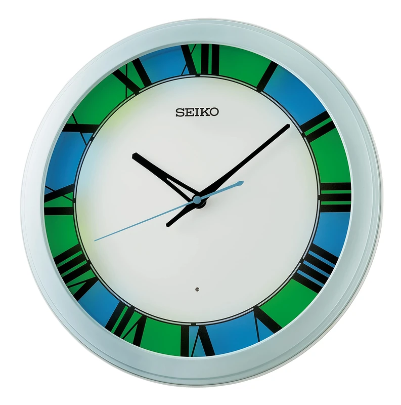 Seiko Wall Clock, Green-Blue, rund