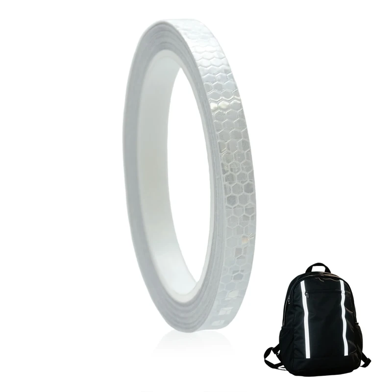 8M White Reflective Tape for Vehicles Bikes Helmets Clothing, Reflective Stickers Roll Security Marking Reflective Tape Waterproof Adhesive Reflective Tape Outdoor Safety Warning Tape