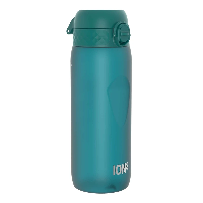 Ion8 Sports Water Bottle, 750 ml/24 oz, Leak Proof, Easy to Open, Secure Lock, Dishwasher Safe, BPA Free, Flip Cover, Carry Handle, Soft Touch Contoured Grip, Easy Clean, Odour Free, Aqua