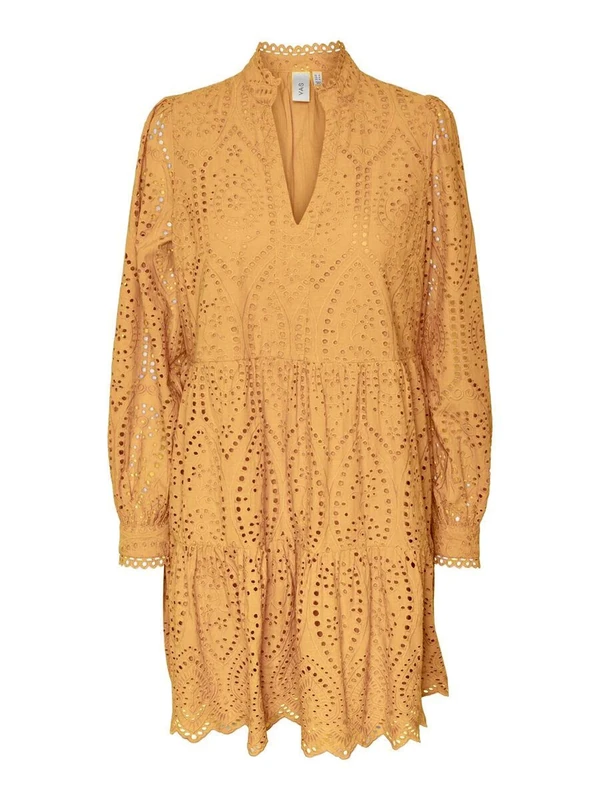 YAS Women's Holi Ls Dress S. Noos, Mock Orange, S