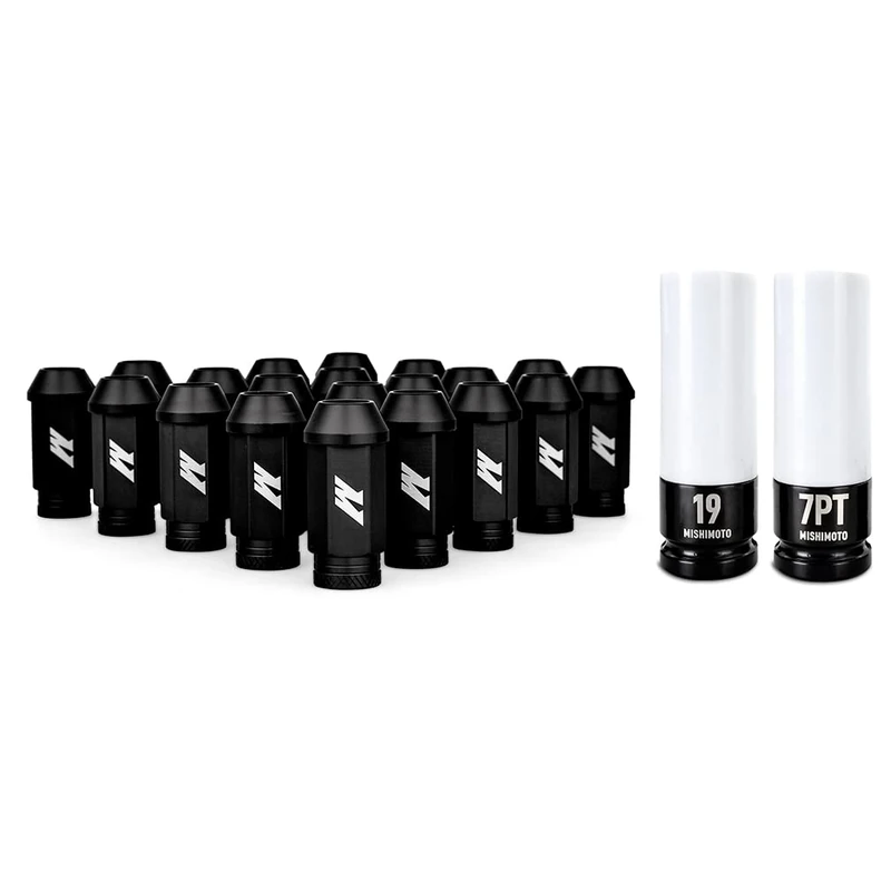 Mishimoto Aluminum Locking Lug Nuts M12x1.25, 20pc Set, Black