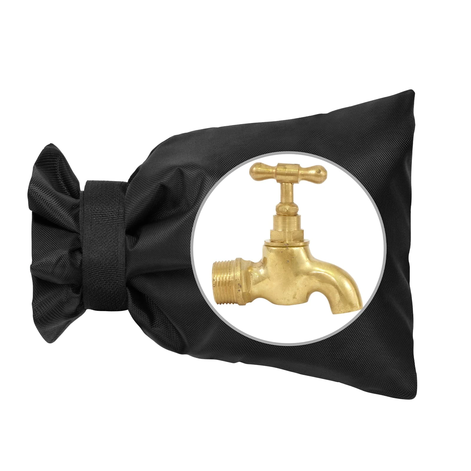 OFFCUP Outside Tap Covers for Winter, 1pcs Thickened Outdoor Tap Cover, Large Outdoor Tap Cover Large Insulated Protector Outdoor Faucet Covers for Winter from Freezing Bursting (Black)