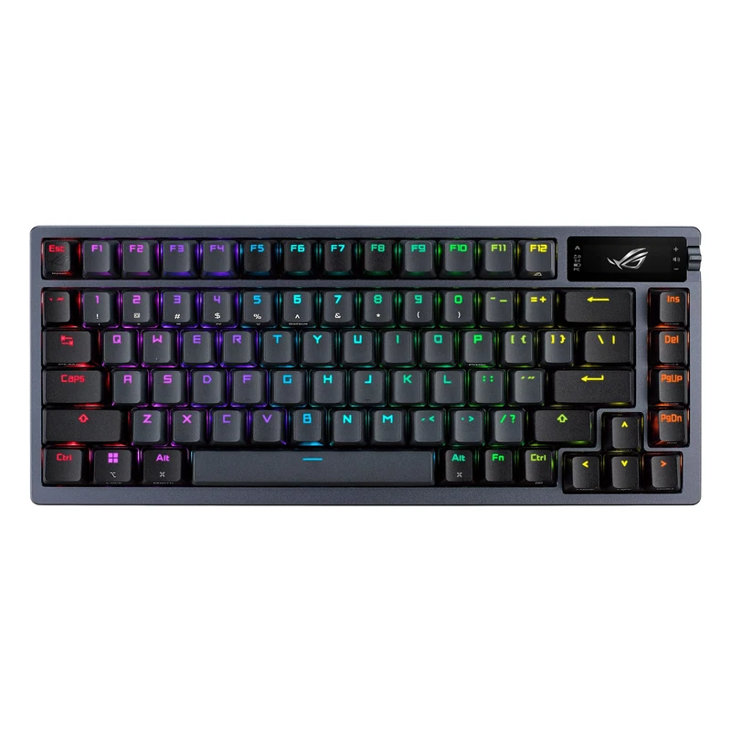 ASUS ROG Azoth Mechanical Gaming Keyboard 75%, Metal Cover, Switch ROG NX Red Lubricated, ABS, Lubricated Kit, IR, BT and USB-C, OLED Display, Three Heights and Compatible with Mac - Spanish QWERTY
