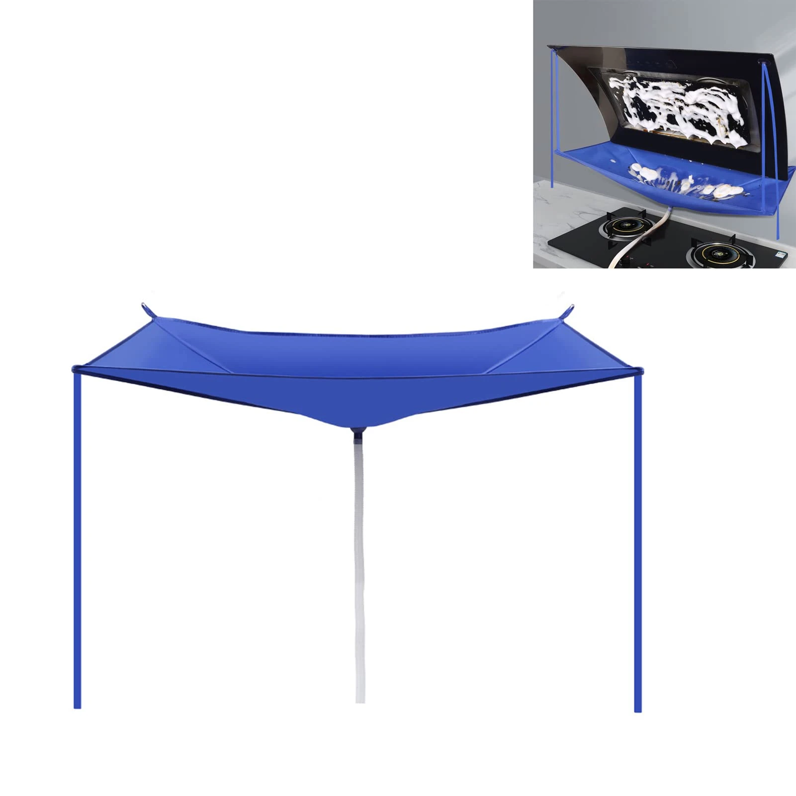 ciciglow Range Hood Cleaning Cover, Sticker Waterproof Bag for Range Hood Oil Cleaning Removing with Suction Cup Large Opening and Drainage Pipe