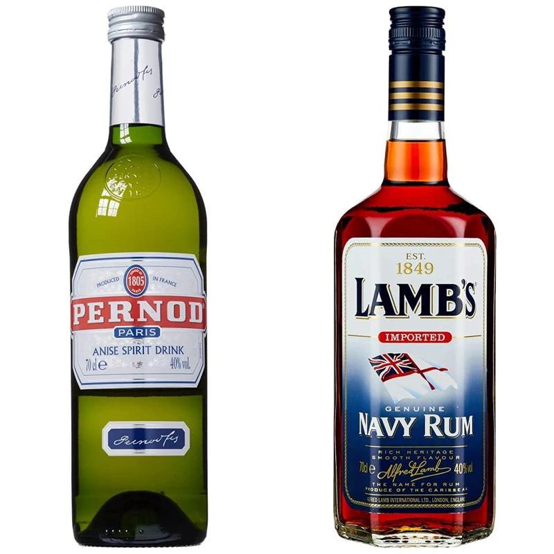 Pernod Aniseed Aperitif Liqueur, 70 cl & Lamb's Navy Dark Rum, 70cl - Image 1