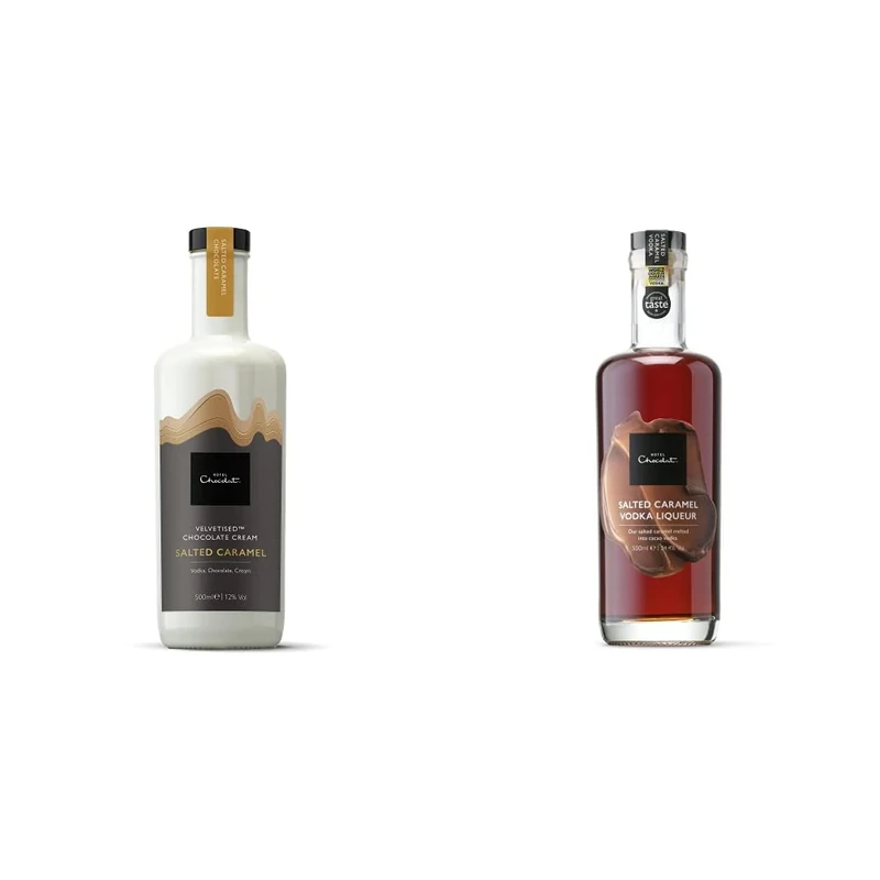 Hotel Chocolat: Salted Caramel Chocolate Vodka, 500ml & Salted Caramel Cocoa Vodka, 500 ml