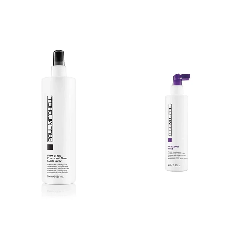 Paul Mitchell Freeze and Shine Super Spray 500ml & Extra-Body Boost 250ml