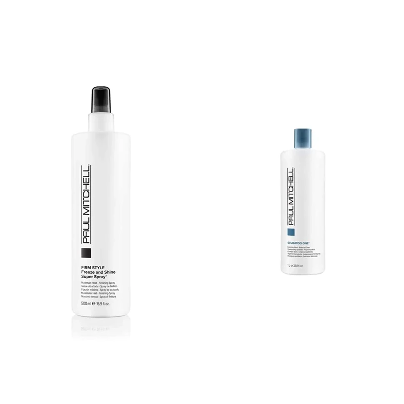 Paul Mitchell Freeze and Shine Super Spray 500ml & Shampoo One 1000ml