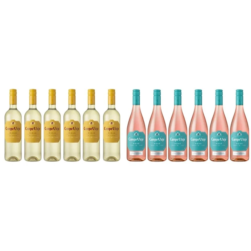 Campo Viejo Rioja Blanco White Wine, 6 x 75 cl (Case of 6) & Rose Wine, 6 x 75 cl, (Case of 6)