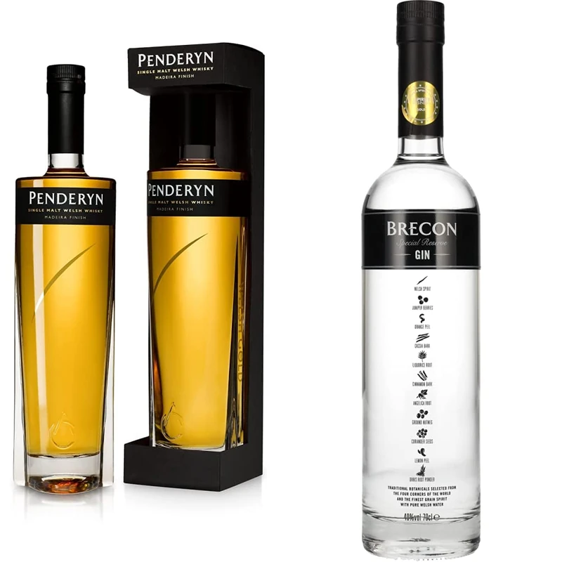 Penderyn Welsh Malt Whisky 70cl & Brecon Wales Gin, 70 cl