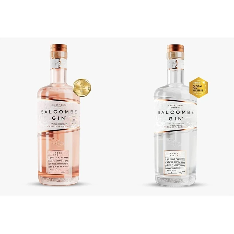 Salcombe Gin ‘Rosé Sainte Marie’ | Dry Rosé Gin, 70cl & 'Start Point' Classic London Dry, 70cl