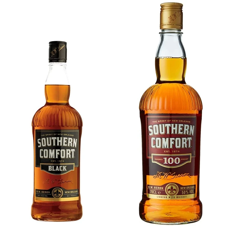 Southern Comfort® Black Liqueur with Whiskey, 70 cl, ABV 40% & 100 Proof Whiskey Liqueur, 70 cl, ABV 50%